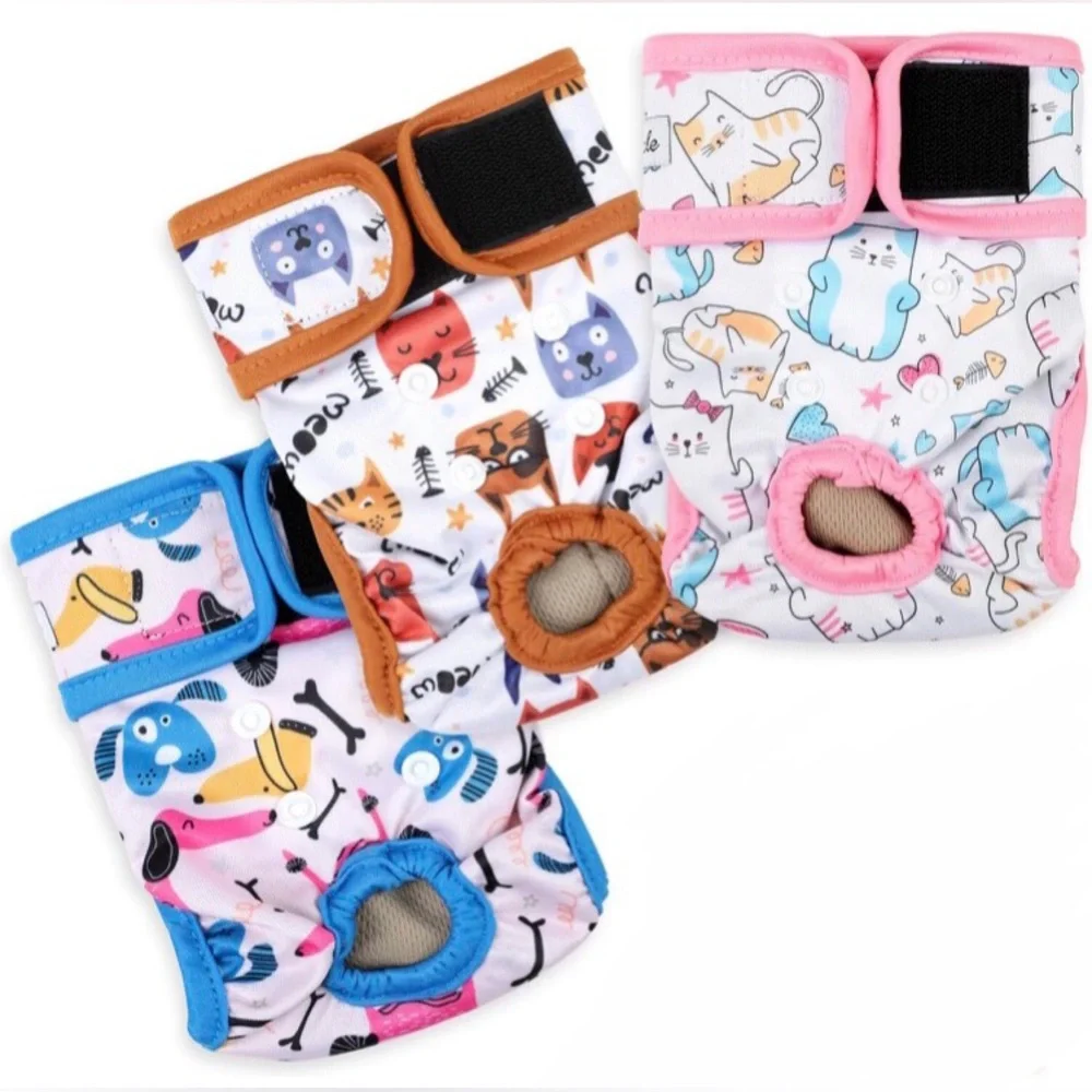 NEW Set Of 3 Reusable Cat Diapers